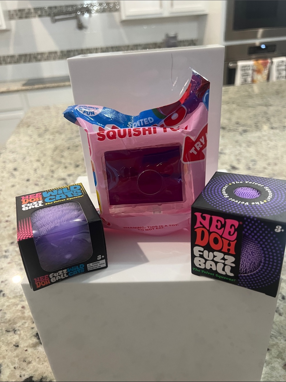 Nee Doh Purple Fuzz Ball, purple wild cat and grape scented jello —one low pric